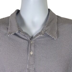 Patrick Assaraf Mens Polo Shirt Sz XXL Black White Short Sleeve Pima Cotton